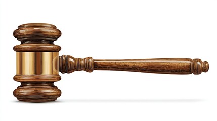 Auction gavel striking down; Legal decisions, justice, law court, with clear background