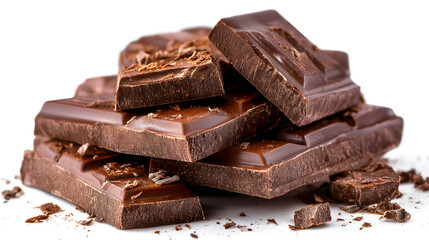 A pile of chocolate bars with some of them cut in half