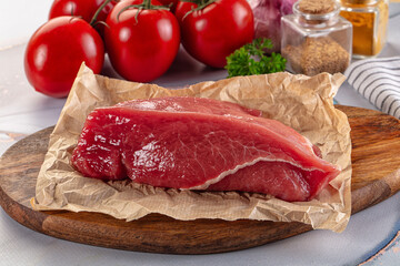 Raw beef meat fillet piece