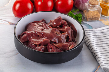Raw chicken liver for cooking