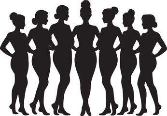 Silhouette of Diverse Women in Unity