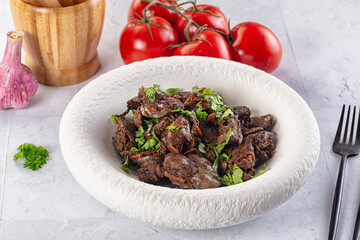 Roasted chicken liver with green onion