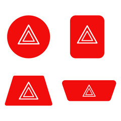 Car hazard lights icon set, Hazard light icon, Warning light red button set. Vector illustration design.