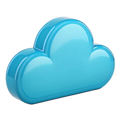 3D cloud icon isolated on transparent background
