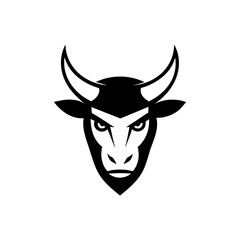 Simple bull head logo with aggressive features for bold business branding