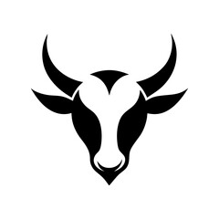 Minimalist bull head logo for financial growth business market and trading themes