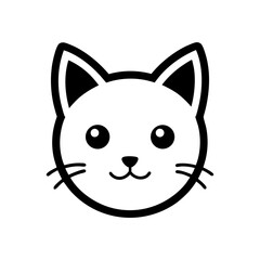 Cat face icon in minimalist style for grooming pet shop and veterinary branding