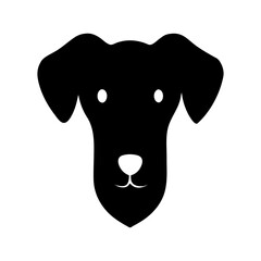 Minimalist dog head icon with floppy ears for pet care veterinary and animal lovers