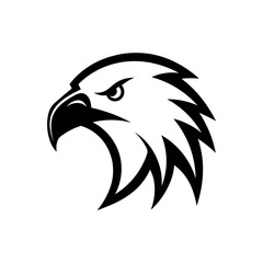 Eagle head icon in clean outline design for strength focus and business identity