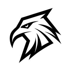 Bold eagle head in clear minimalist logo for patriotic military or business themes