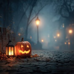 pumpkin lantern halloween background