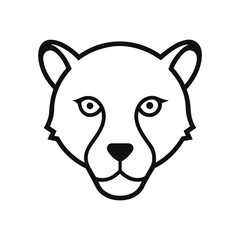 Minimalist leopard head icon with dotted spots for clean fashion and wild animal logo