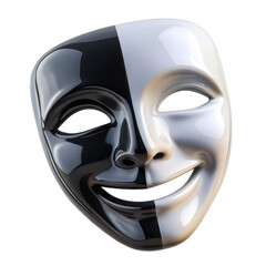 white and black comedy mask