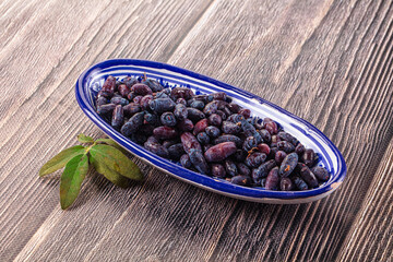 Sweet juicy ripe honeysuckle berries