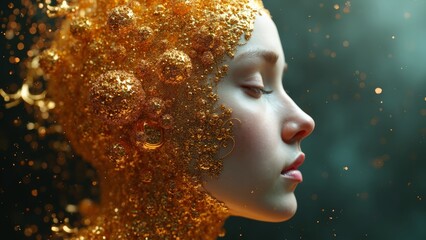 Golden Hair Art Portrait