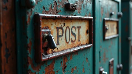 Rusty and Stained Email Close up