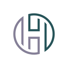 Modern Geometric Letter H Logo Design