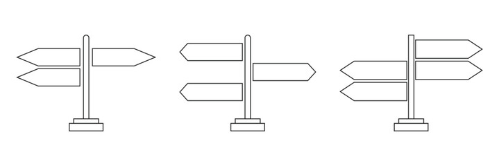 signpost icon outline illustration vector symbol © RadiantForms