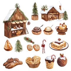 christmas icons set