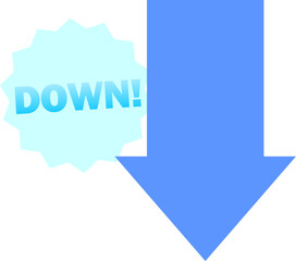 シンプルな矢印のアイコンセット_下降_DOWN