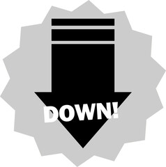 シンプルな矢印のアイコンセット_下降_DOWN
