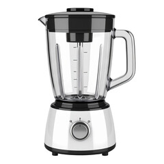 White blender against black background