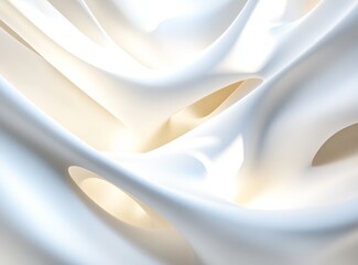Abstract, flowing, white, liquid, interior, design
