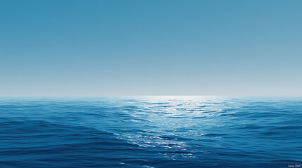 Obraz premium Vast Open Ocean with Glistening Sunlight on Waves