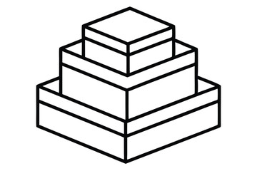 Three-Dimensional Stacked Cubes Geometric Illustration of Structure and Design