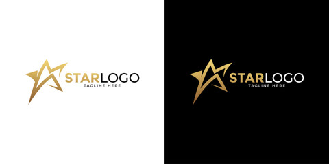 Modern gold star logo design vector. Stars logo design concept. Creative star logo template