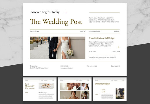 Beige And Black Wedding Photo Album