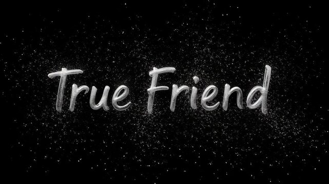 Watch a heartfelt True Friend animation unfold with a handwritten style, dust particle effects, and a clean black screen in stunning 4k resolution.