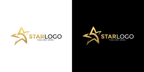 Modern gold star logo design vector. Stars logo design concept. Creative star logo template