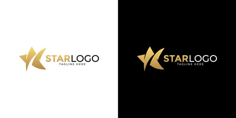 Modern gold star logo design vector. Stars logo design concept. Creative star logo template