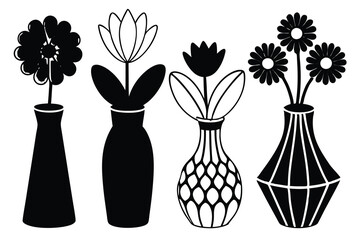 Stylish Black and White Flower Vases A Collection of Elegant Floral Designs