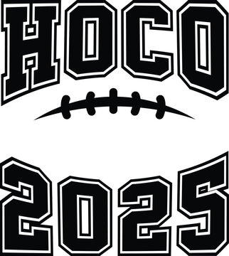 Homecoming 2025 vector Illustrator design for light shirt t‑shirt customization ideal for hoco 2025 shirt, homecoming dance fans, football t-shir,t and high school spirit use