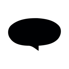 Black Oval Speech Bubble Silhouette Icon