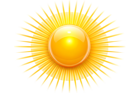 Golden Sunburst on transparent background