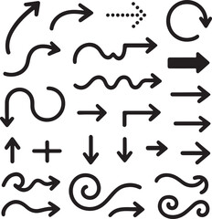 Diverse arrow shapes for directional guidance and design elements
