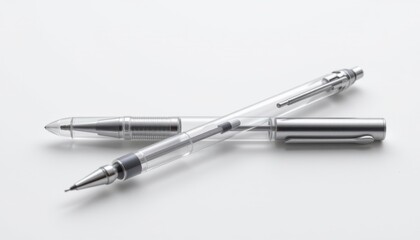 a ballpoint pen, clean and minimalist design, unbranded, no label, no text, no logo, sharp details, isolated on a pure white background with no shadow, ultra high resolution, 8k, 300dpi