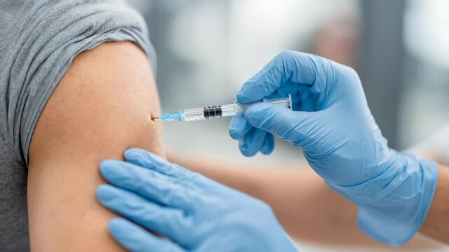 Man getting a shot in his arm