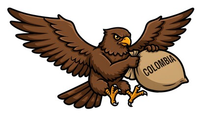 Fierce Eagle Carrying Colombian Scroll