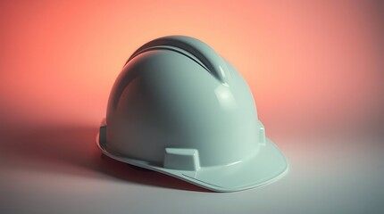 Fototapeta premium Modern and Stylized White Hard Hat on Gradient Background, Protection Theme