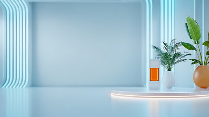 Modern interior design showcase minimalist space plants and decor bright atmosphere contemporary style