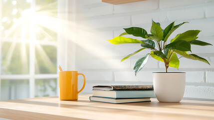 Morning routine indoor plant care cozy kitchen still life sunlit environment close-up nature inspiration