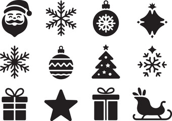 Minimalist Christmas Silhouette Icons Pack

