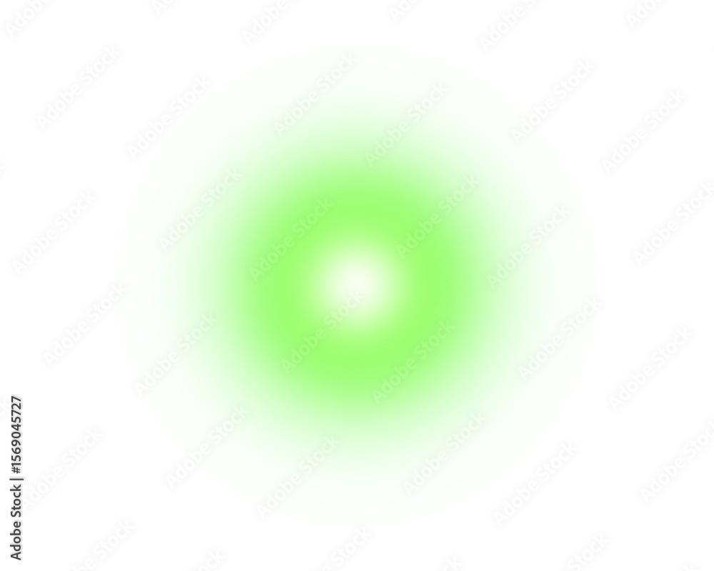 Poster Green Gradient Circle Blur Glowing Light Isolated on Transparent Background