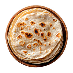 Chapati plate isolated on transparent background