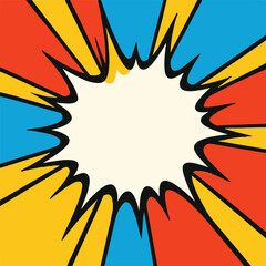 Retro Comic Book Explosion Speech Bubble Background