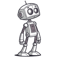 Android Robot Isolated Vector Illustration on White Background